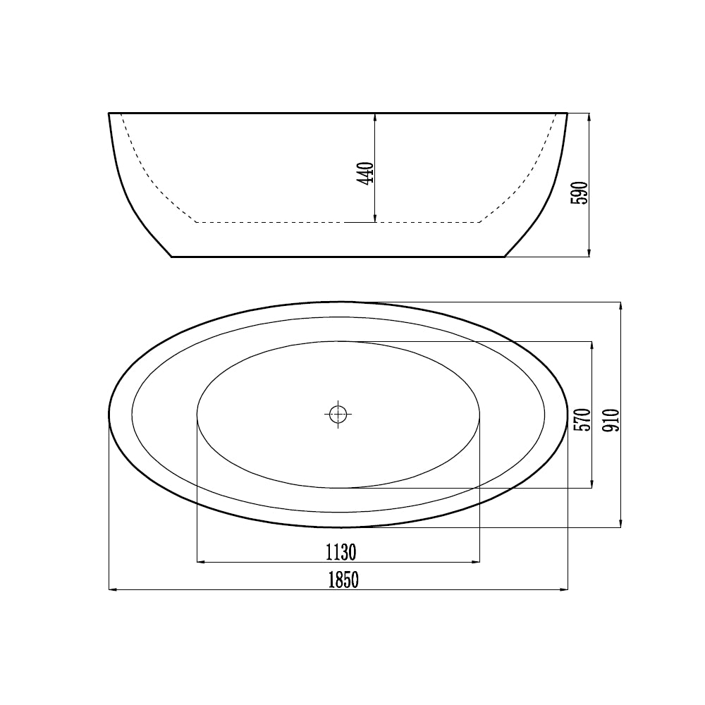 Baignoire îlot 185x91 cm effet bois chêne – Acrylique Lucite
