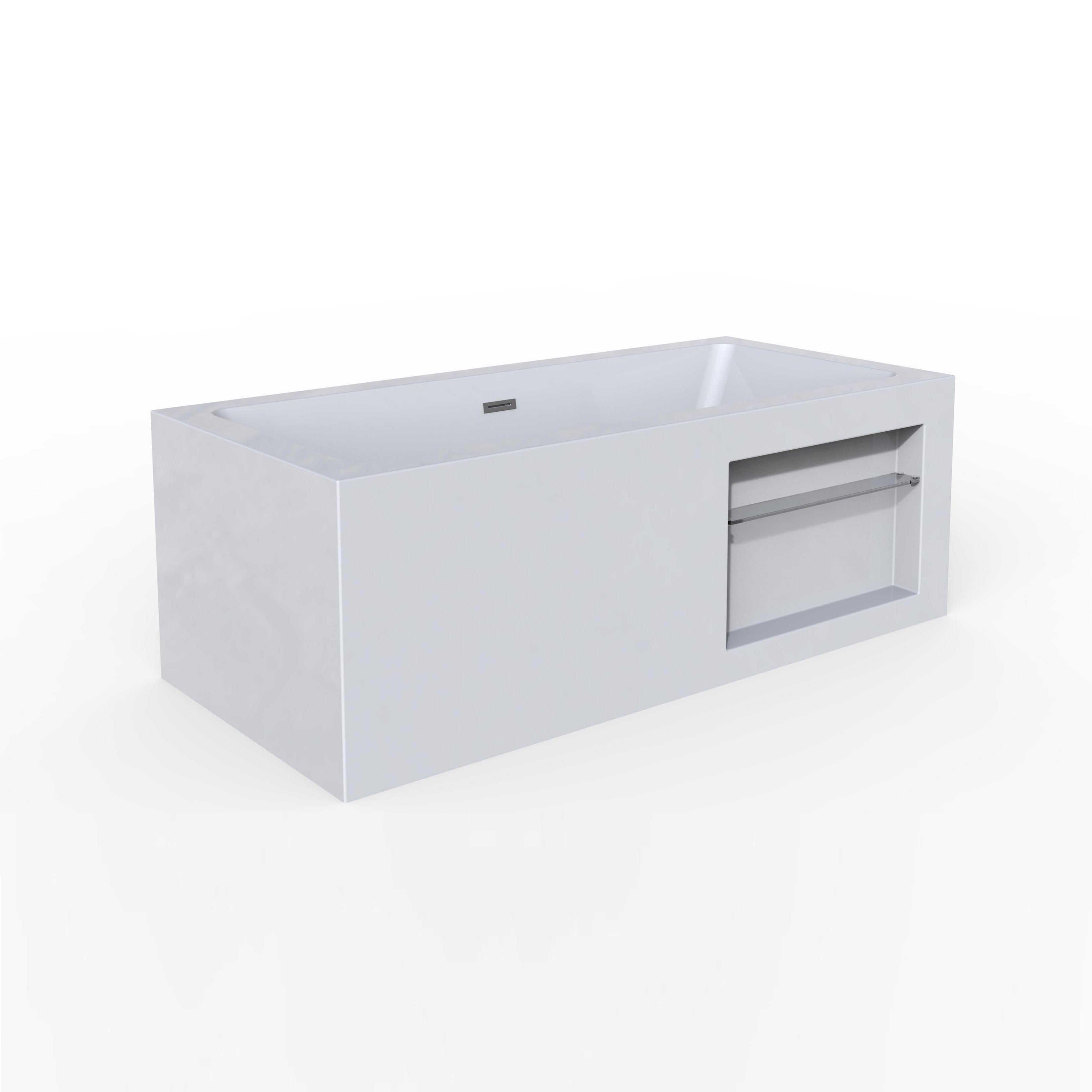 Baignoire îlot rectangulaire 170x80 cm avec rangement intégré – Acrylique Lucite