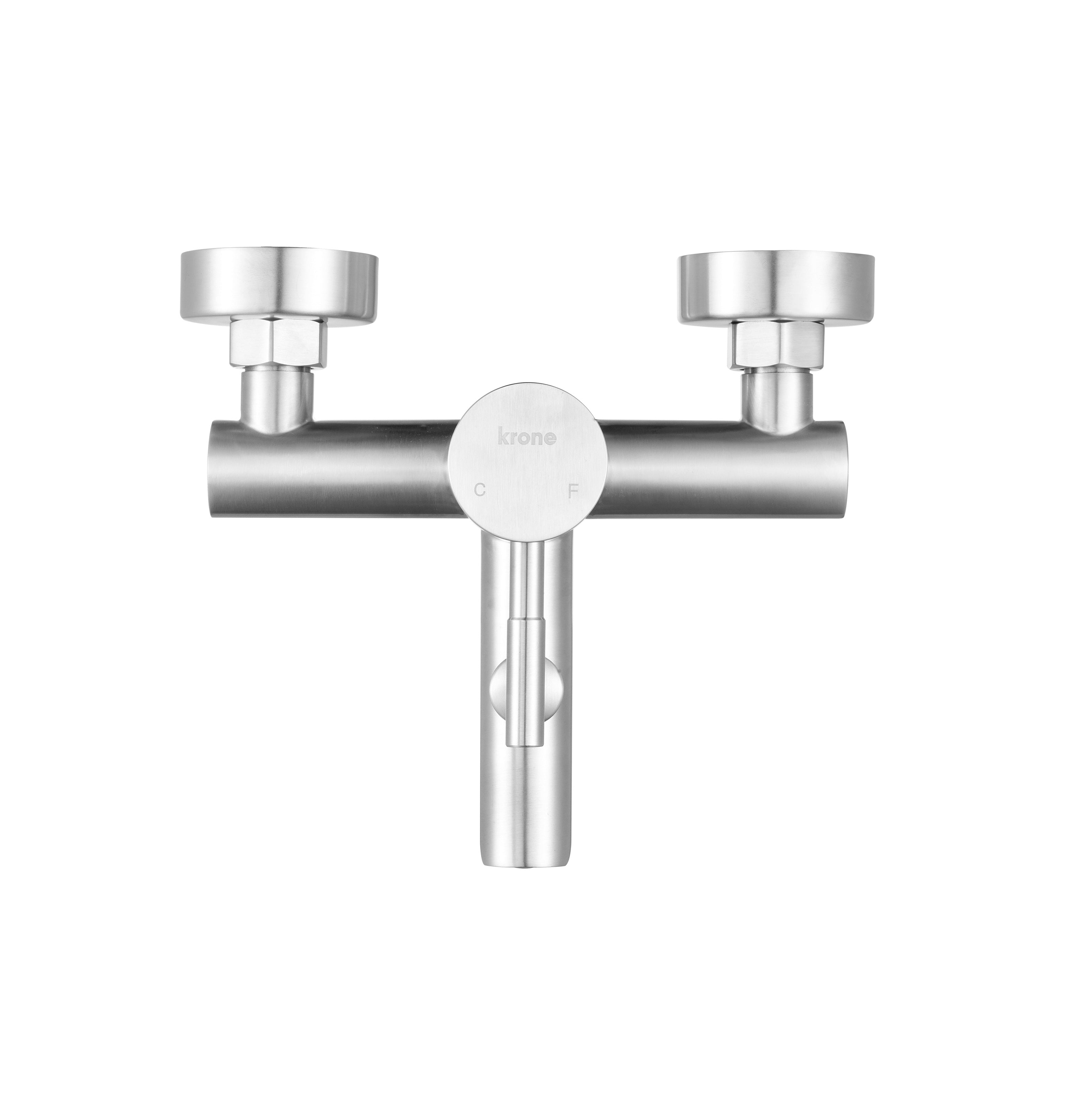 Mitigeur bain-douche mécanique inox brossé - manette cylindrique