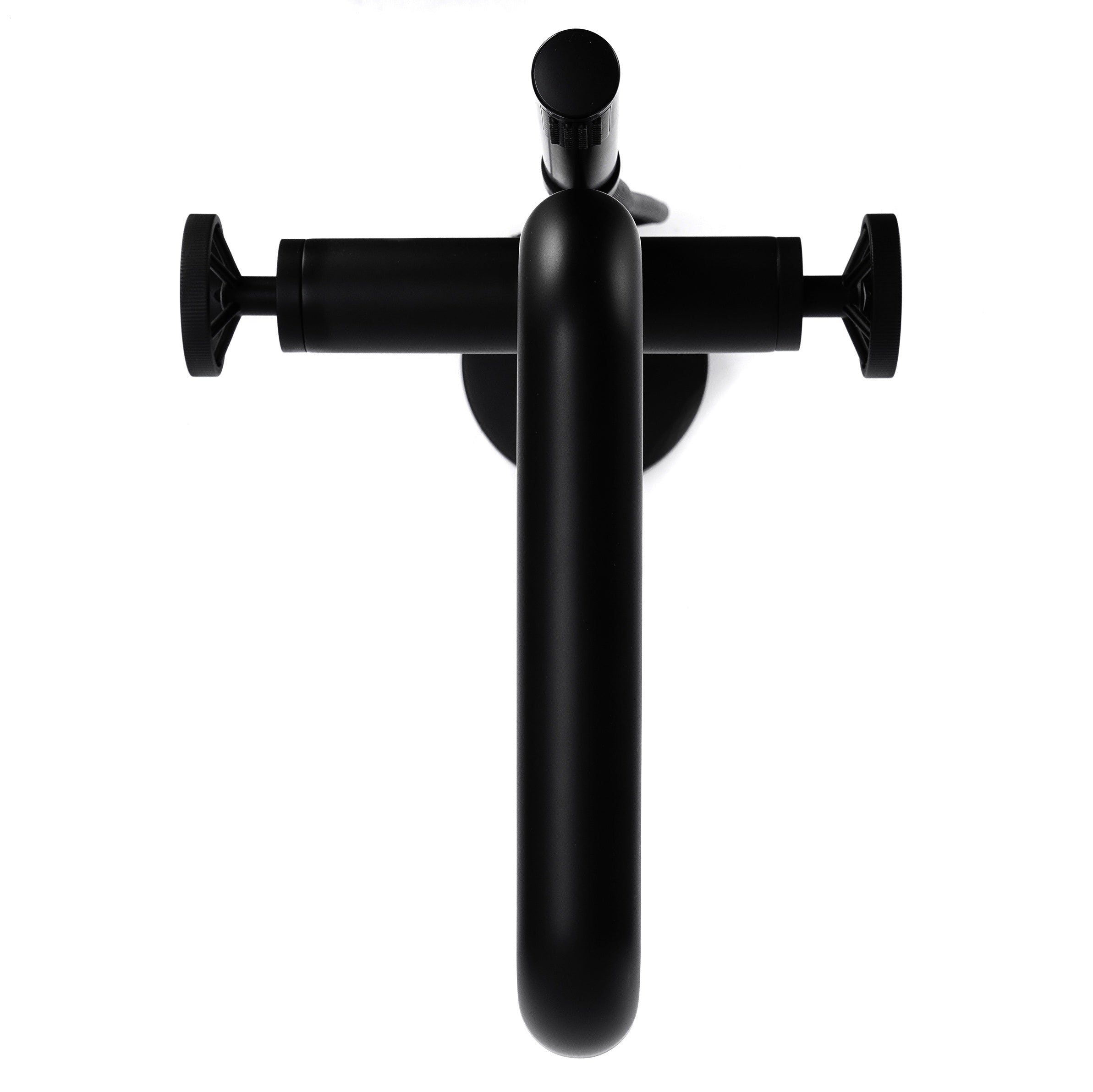 Mélangeur bain-douche sur pied noir mat – poignées vannes