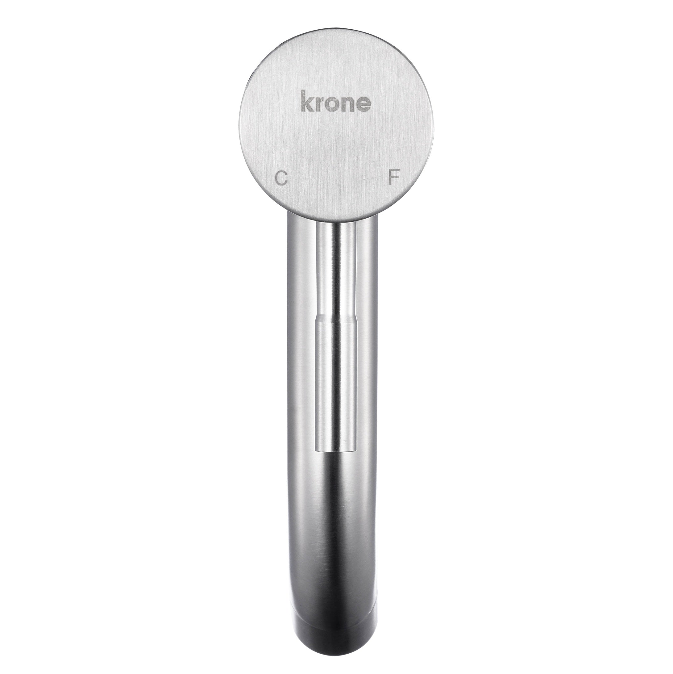 Mitigeur lavabo inox brossé - manette cylindrique - bec incliné