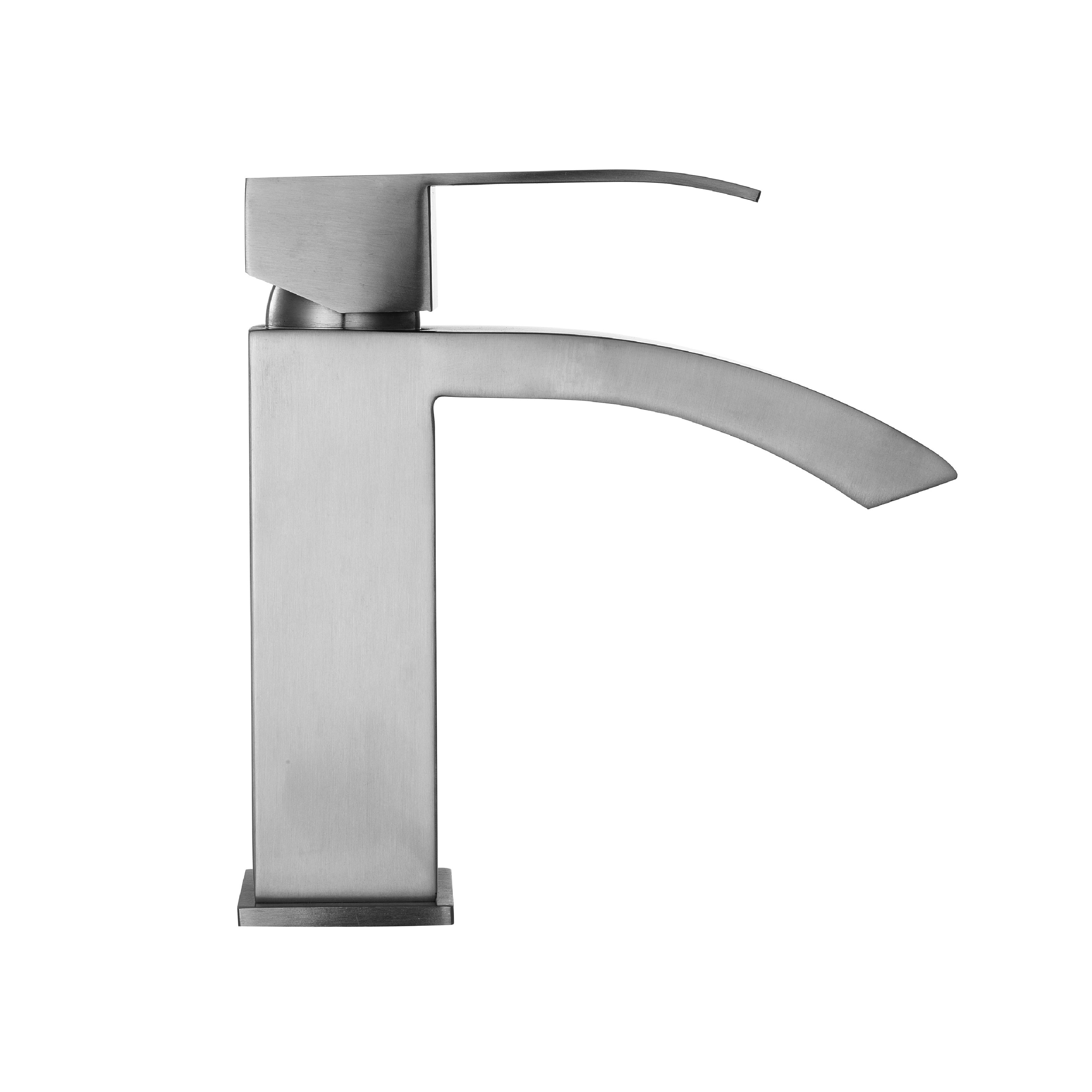 Mitigeur lavabo inox brossé - design cascade