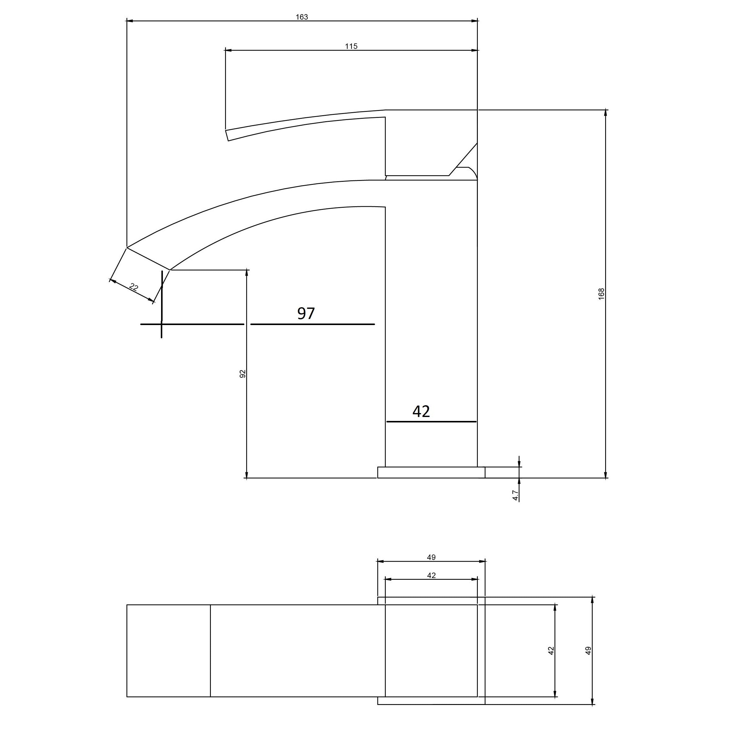 Mitigeur lavabo chrome - design cascade