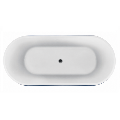 Baignoire îlot ovale 180x80 cm bleu mat – Acrylique Lucite
