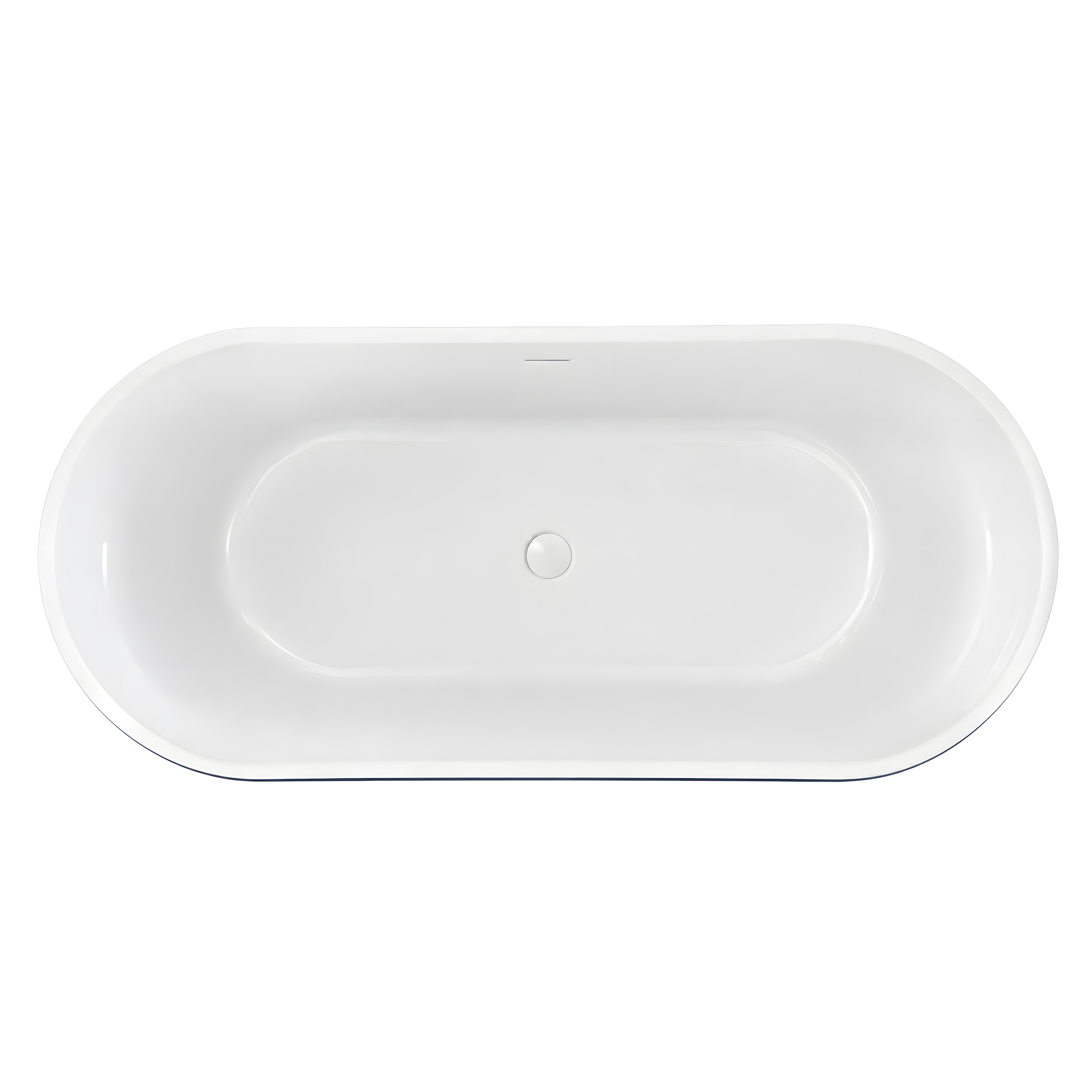 Baignoire îlot ovale 180x80 cm - noir mat extérieur - blanc brillant intérieur – Acrylique Lucite