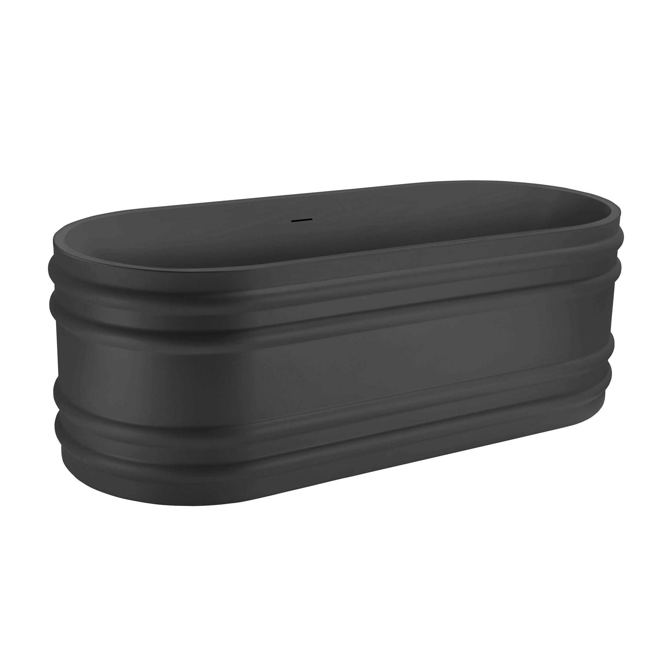 Baignoire îlot ovale 180x80 cm noir mat – Acrylique Lucite