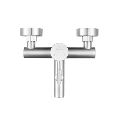 Mitigeur bain-douche mécanique inox brossé - manette cylindrique