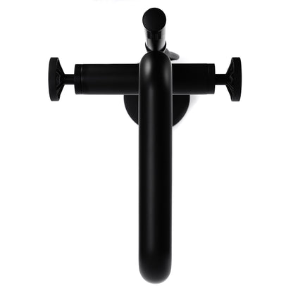 Mélangeur bain-douche sur pied industriel - noir mat – poignées vannes