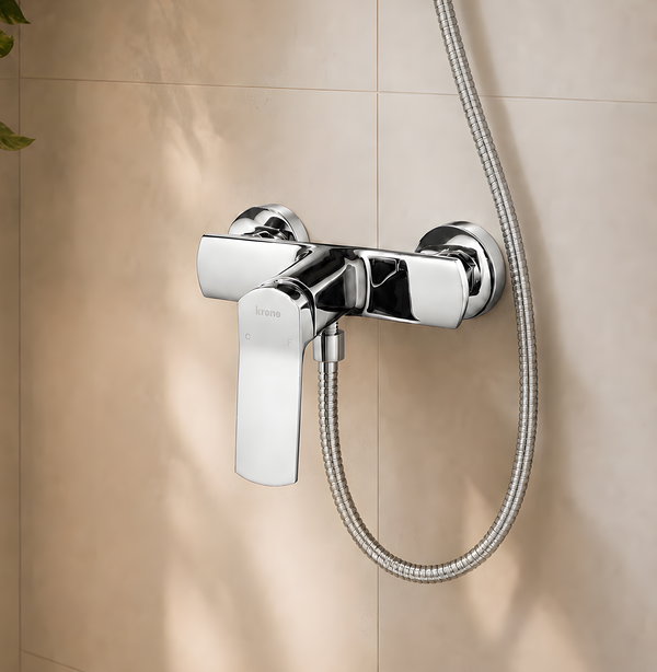 Mitigeur douche chromé - manette incurvée