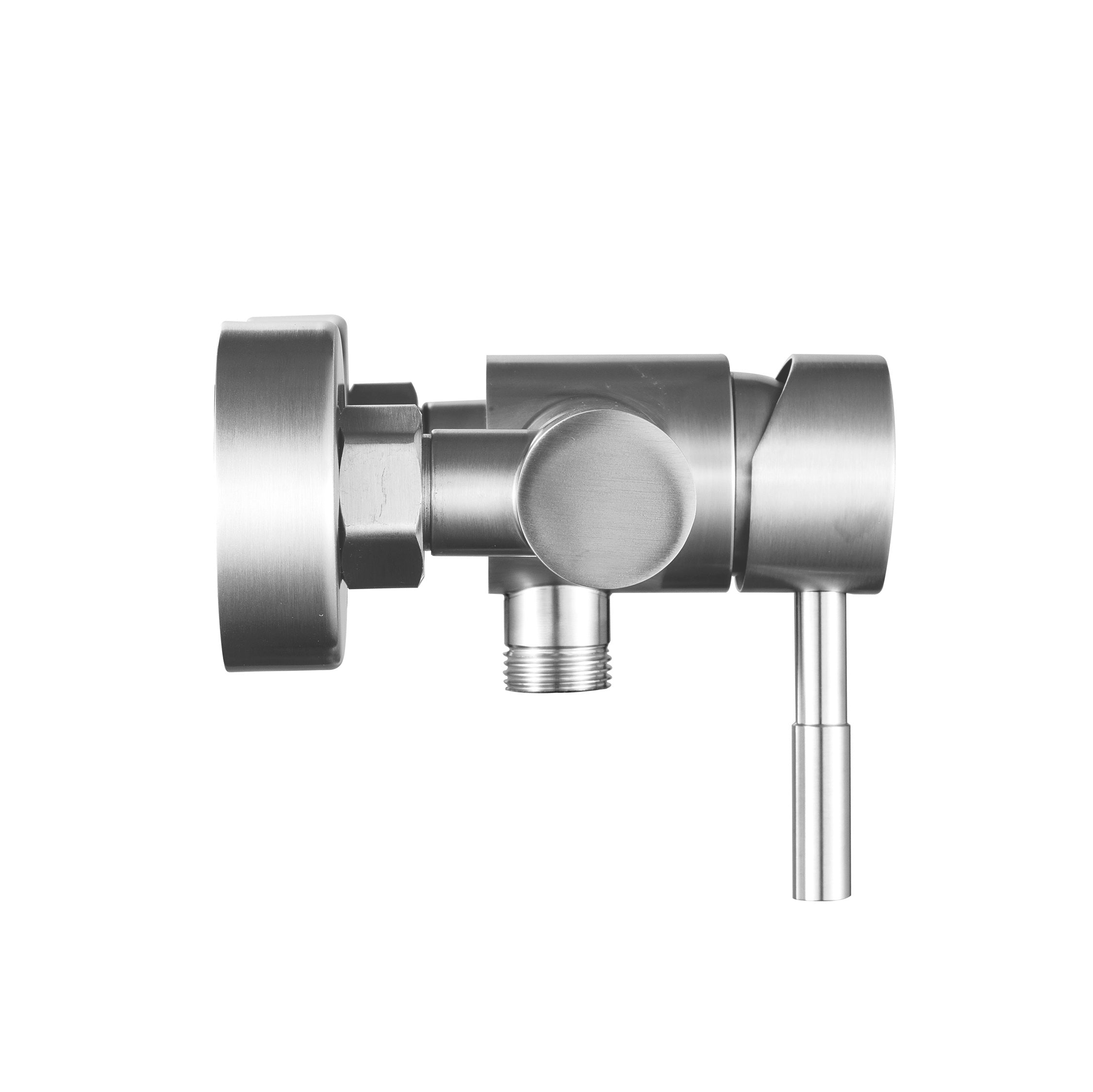 Mitigeur douche mécanique inox brossé - manette cylindrique