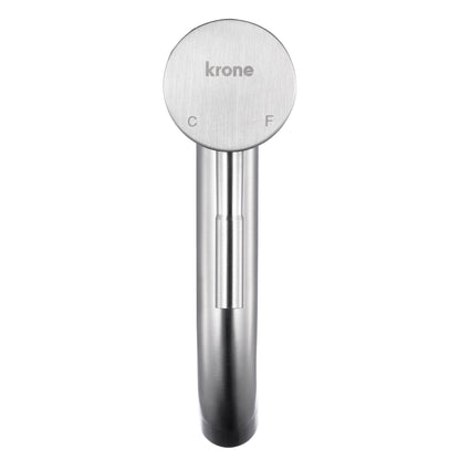 Mitigeur lavabo inox brossé - manette cylindrique - bec incliné
