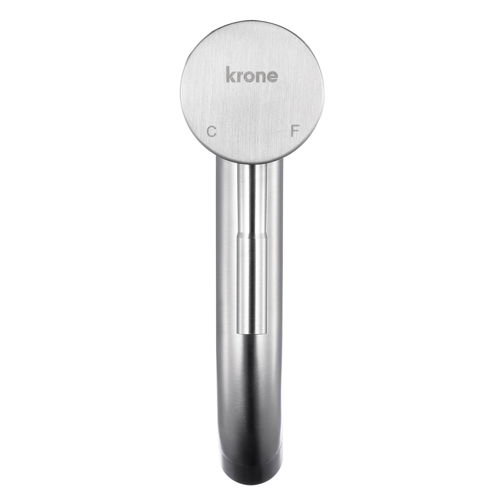 Mitigeur lavabo haut inox brossé - manette cylindrique - bec incliné