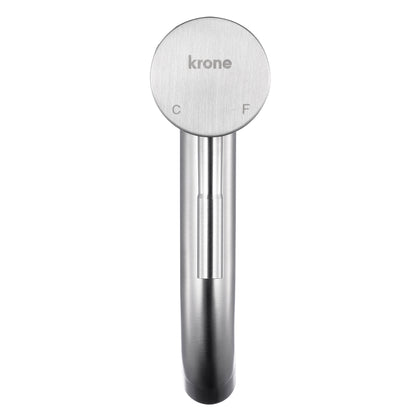 Mitigeur lavabo haut inox brossé - manette cylindrique - bec incliné