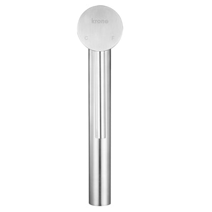 Mitigeur lavabo haut inox brossé - manette cylindrique - bec droit