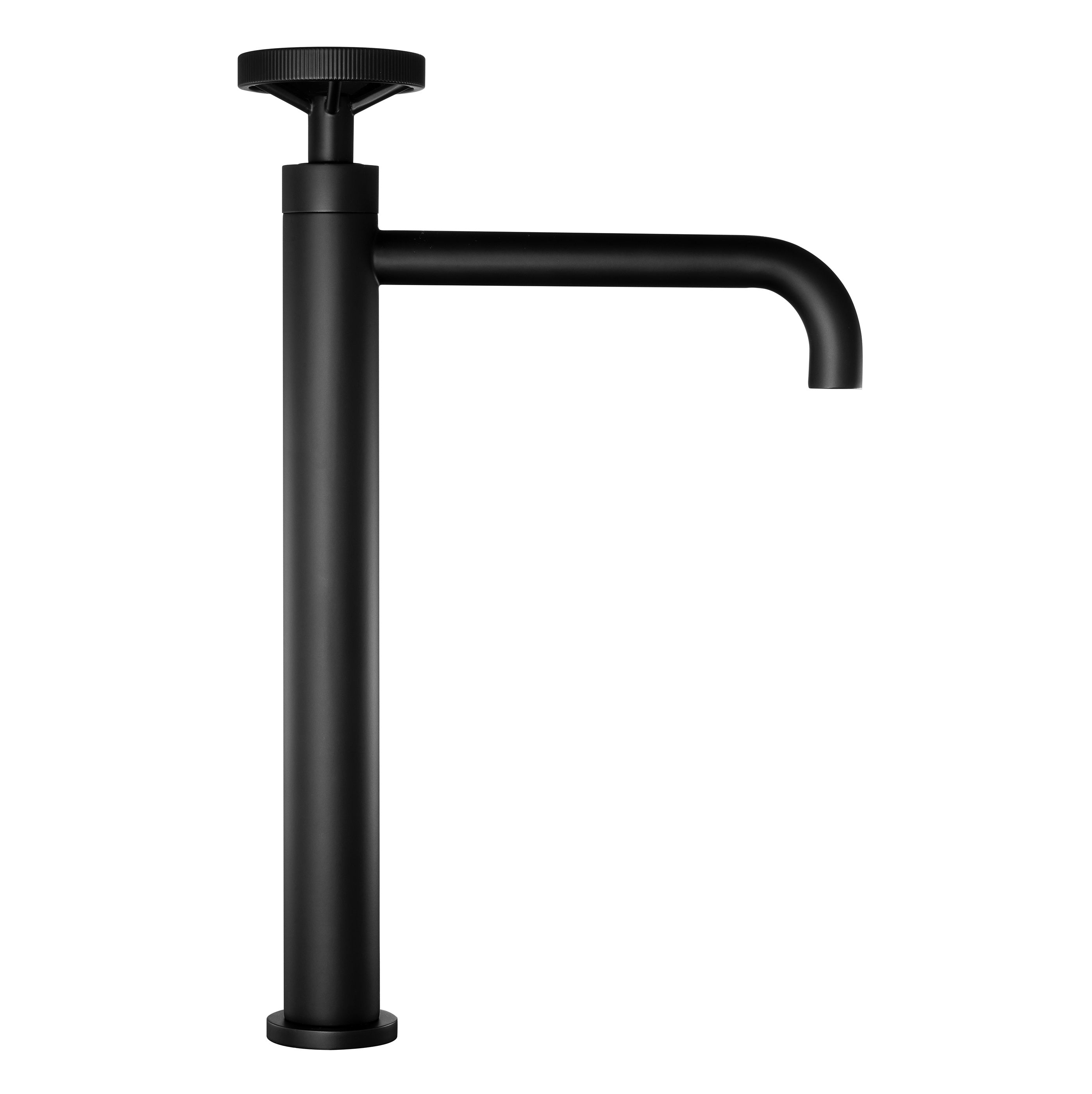 Mitigeur lavabo haut industriel - Noir mat - Poignée vanne