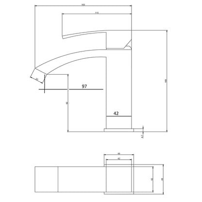 Mitigeur lavabo chrome - design cascade