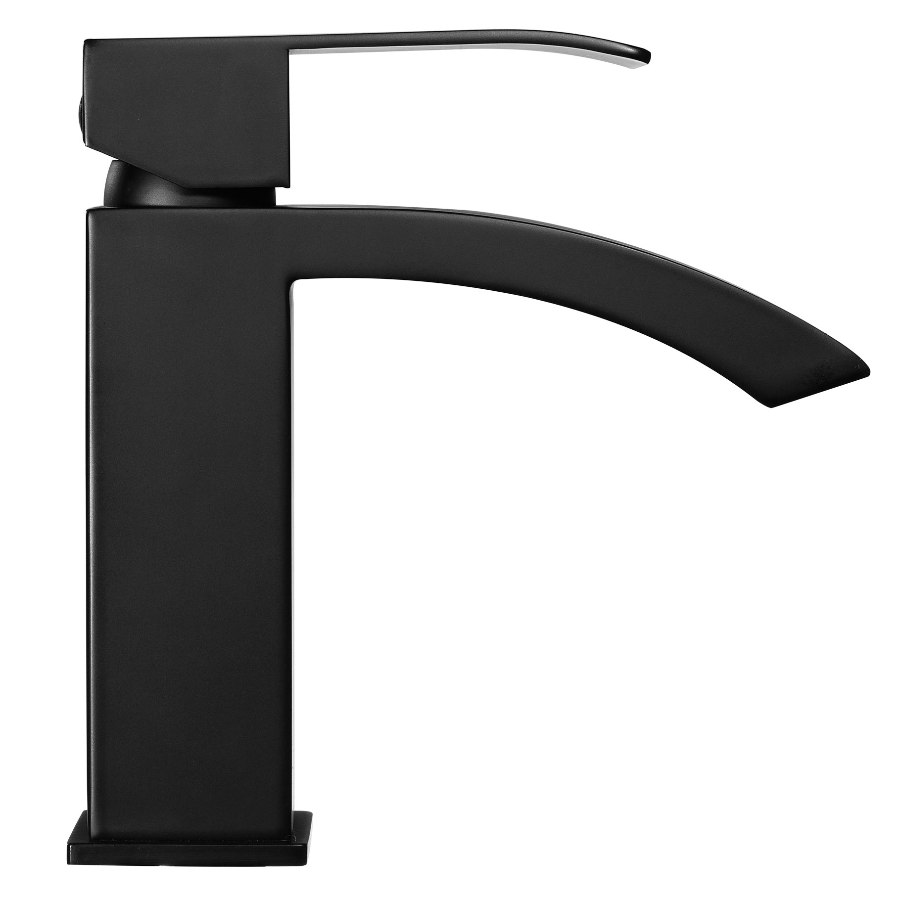 Mitigeur lavabo noir mat - design cascade