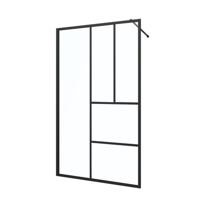 Paroi de douche verrière industrielle 120x200 cm – Noir mat