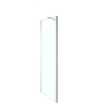 Paroi latérale pour porte pivotante verre transparent et profilés finition blanche