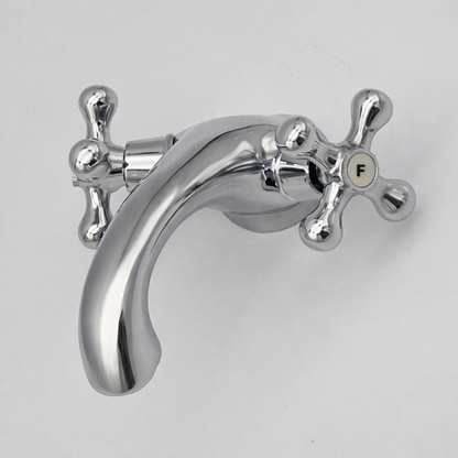 Mélangeur lavabo chrome rétro - poignées croisillon